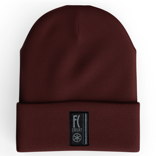 Beanie | weinrot | Webpatch Traditionslogo