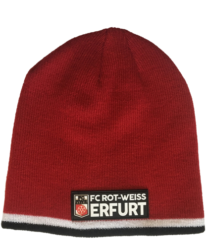 Beanie | rot | Patch Logo Soft PVC | FC Rot-Weiß Erfurt