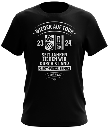 T-Shirt | Kinder | Saison-/Tourshirt - Wieder auf Tour 23/24 | schwarz | FC-Rot-Wei&szlig; Erfurt