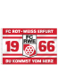 Fahne, groß | Logo, Herz, 1966 | FC Rot-Weiß Erfurt