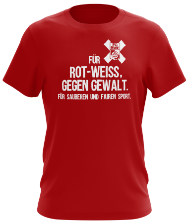 T-Shirt | Gegen Gewalt | rot | FC Rot-Weiß Erfurt