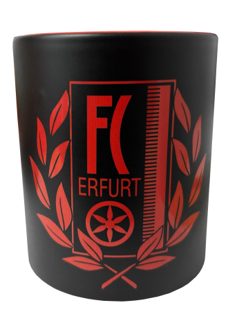 Kaffeetasse | mattschwarz | Kontrast rot | Laurel Logo |...